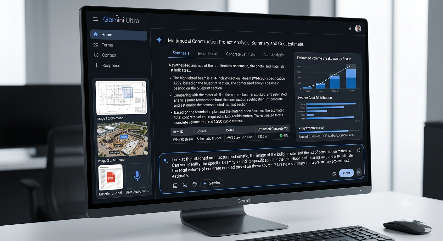 Gemini interface showcasing multimodal capabilities